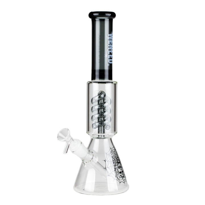 Spiral Beaker Bong 12" in smoke black variant