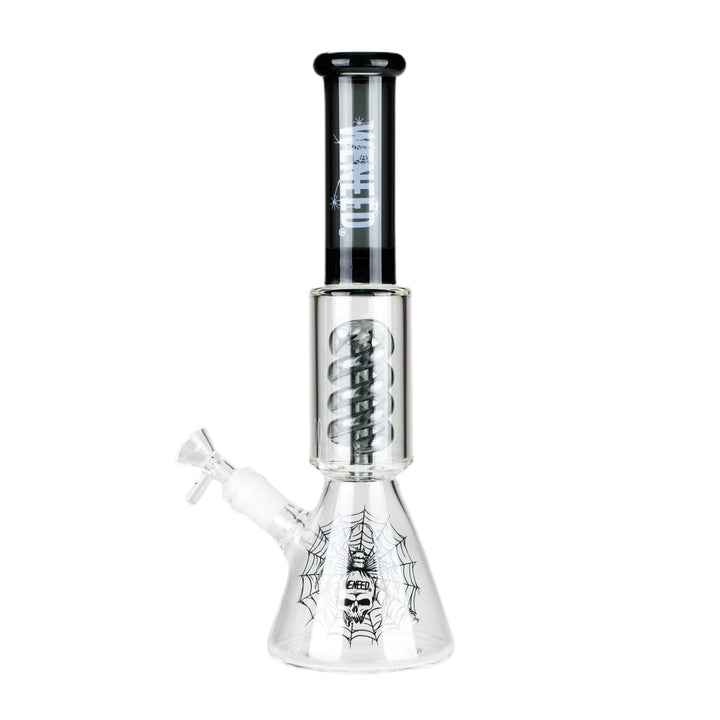 Side view of Spiral Beaker Bong 12" highlighting the spiral diffuser and beaker base
