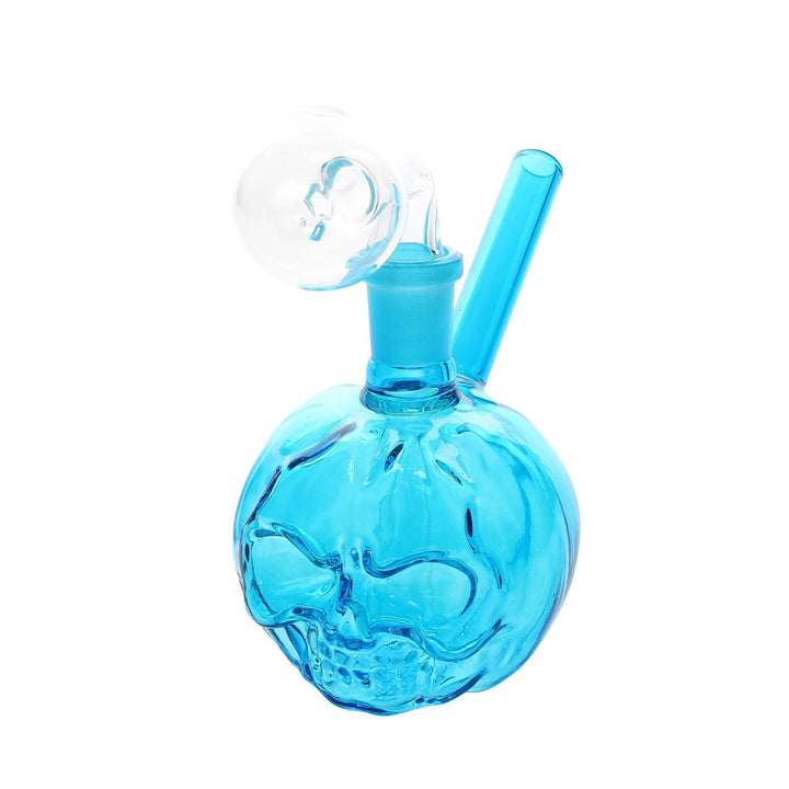 Spooky Gourd Pumpkin Skull Bubbler Oil Burner in blue