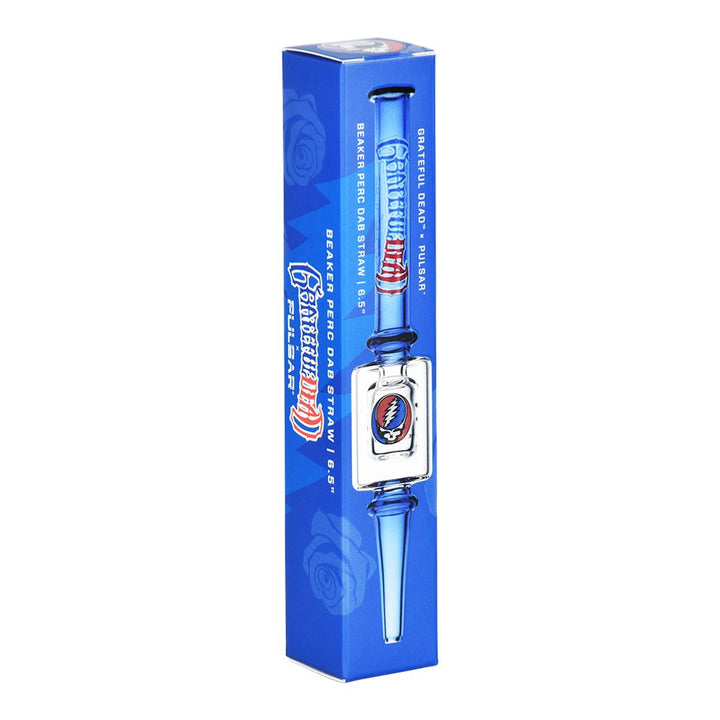 Retail packaging box of Steal Your Face Dabs Straw