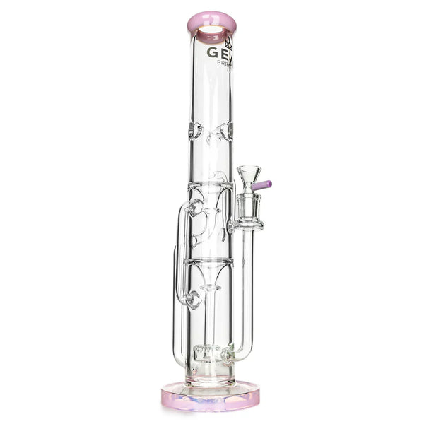 15" Stemless Dual Chamber Recycler Water Pipe front view with built-in UFO perc