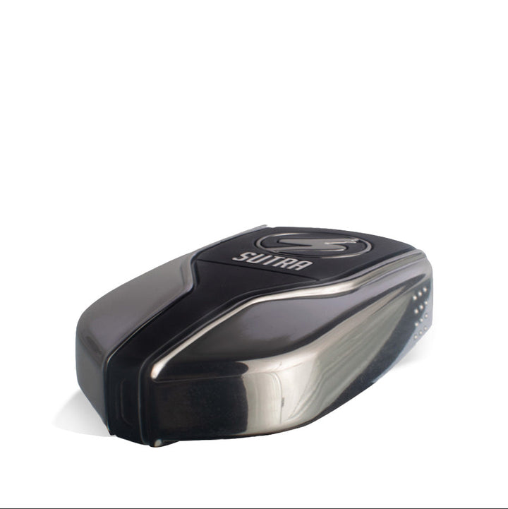 Sutra Vape Squeeze Cartridge Vaporizer in gunmetal – bottom view