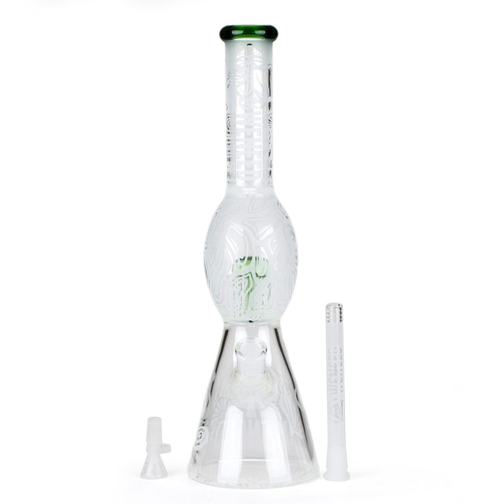 Three-piece set of the Tall Mushroom Forest Bong including bowl, bong, and downstem