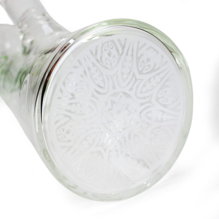 Patterned bottom view of the Tall Mushroom Forest Bong showcasing design details