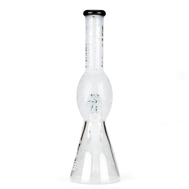 Tall Mushroom Forest Bong in transparent black glass