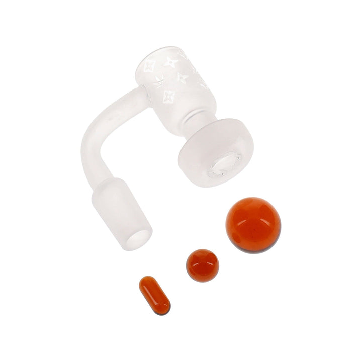 Terp Slurper Quartz Banger Set with Beads in amber color