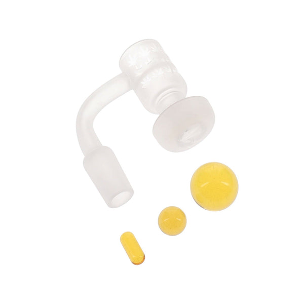 Terp Slurper Quartz Banger Set with Beads in yellow leaves design