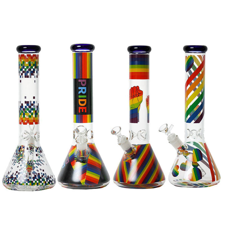 14 inch LGBTQ Thick Glass Beaker Bong