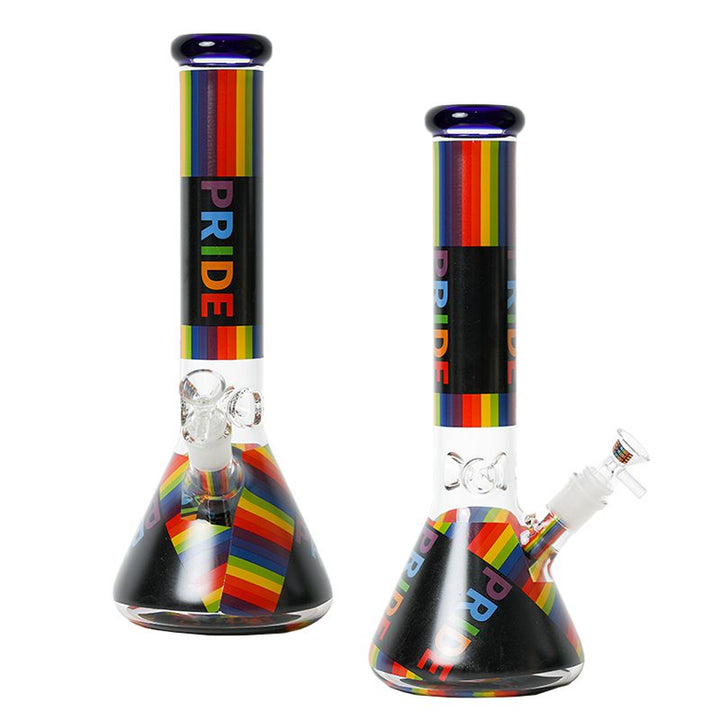 3-pinched ice catcher on Thick Glass Beaker Bong