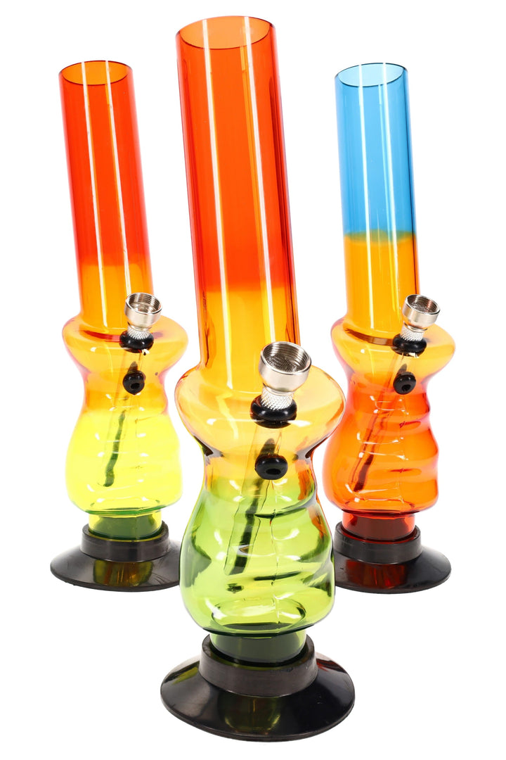 Tri-Color Pop Acrylic Bong 10" side view
