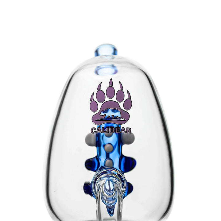 Close-up of logo on Triple Yoshi Egg Glass Dab Rig