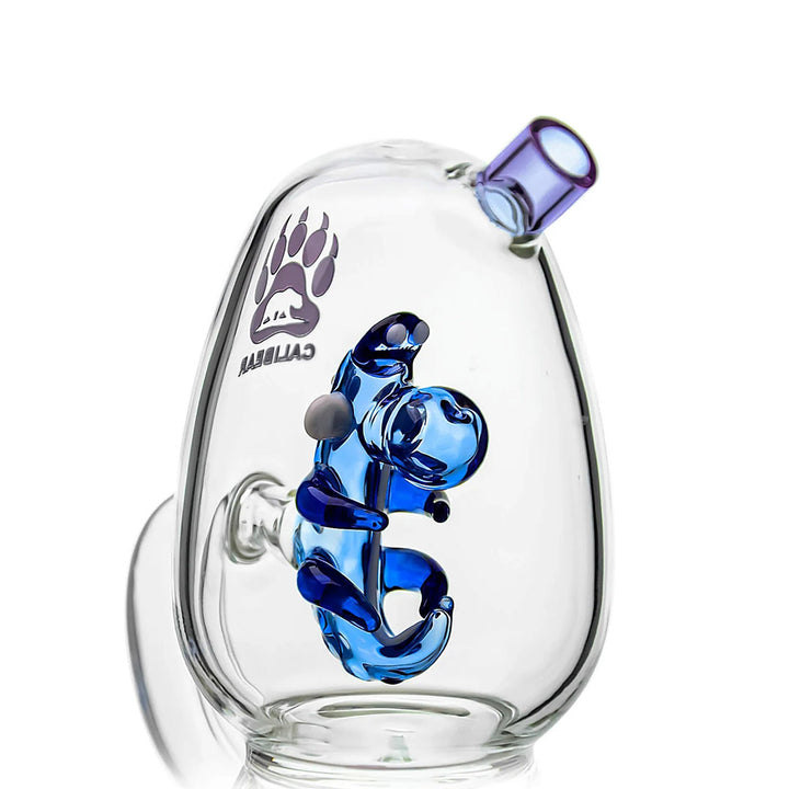 Close-up of percolator on Triple Yoshi Egg Glass Dab Rig