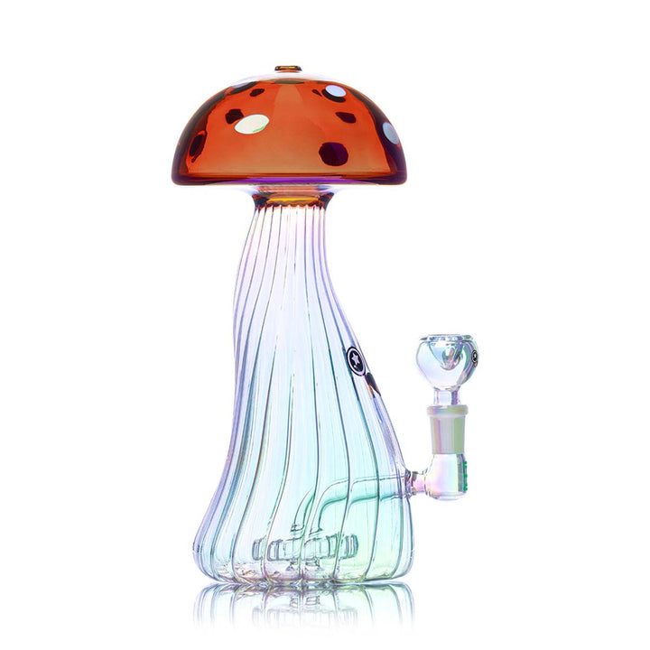 Right side view of Trippy Mushroom XL Bong showing colorful glass body