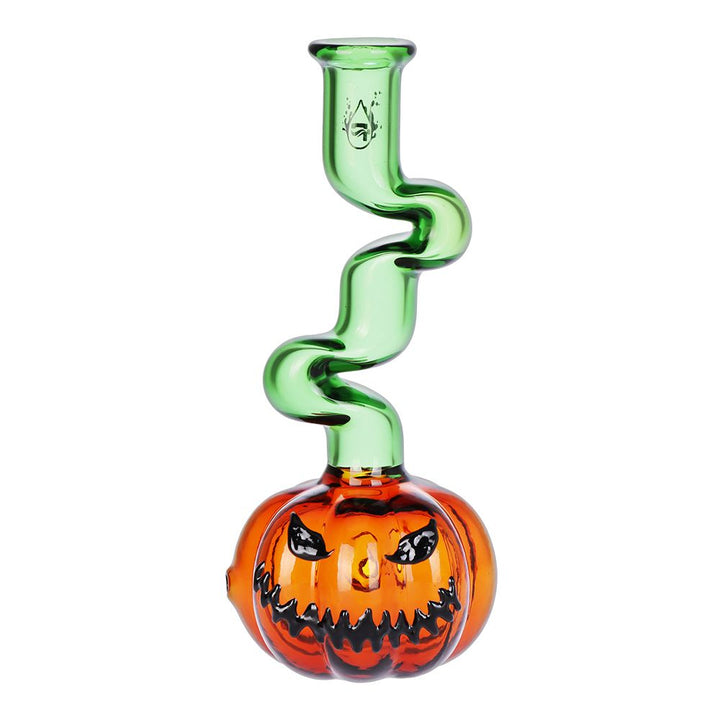 Front view of Twisty & Wicked Jack-O-Lantern Weed Pipe