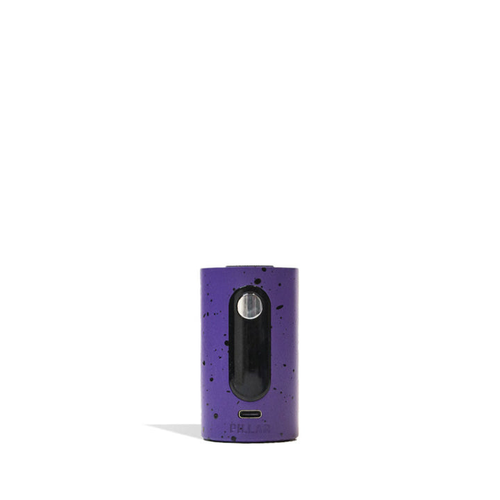 Base of Wulf Mods Pillar Mini Dab Rig Purple-Black Spatter