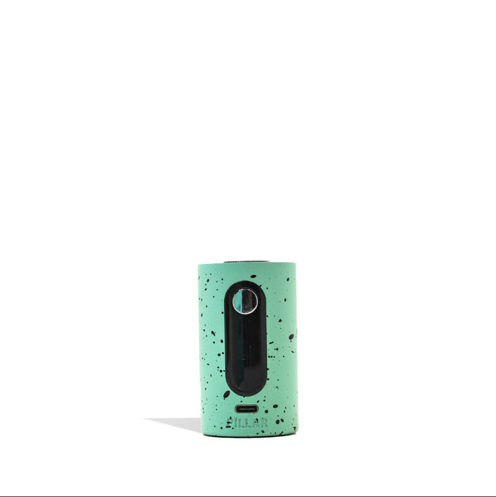 Base of Wulf Mods Pillar Mini Dab Rig Teal-Black Spatter