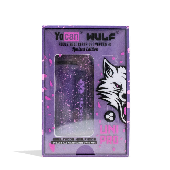 Wulf Mods Uni Pro Adjustable Cartridge Vaporizer amethyst with packaging