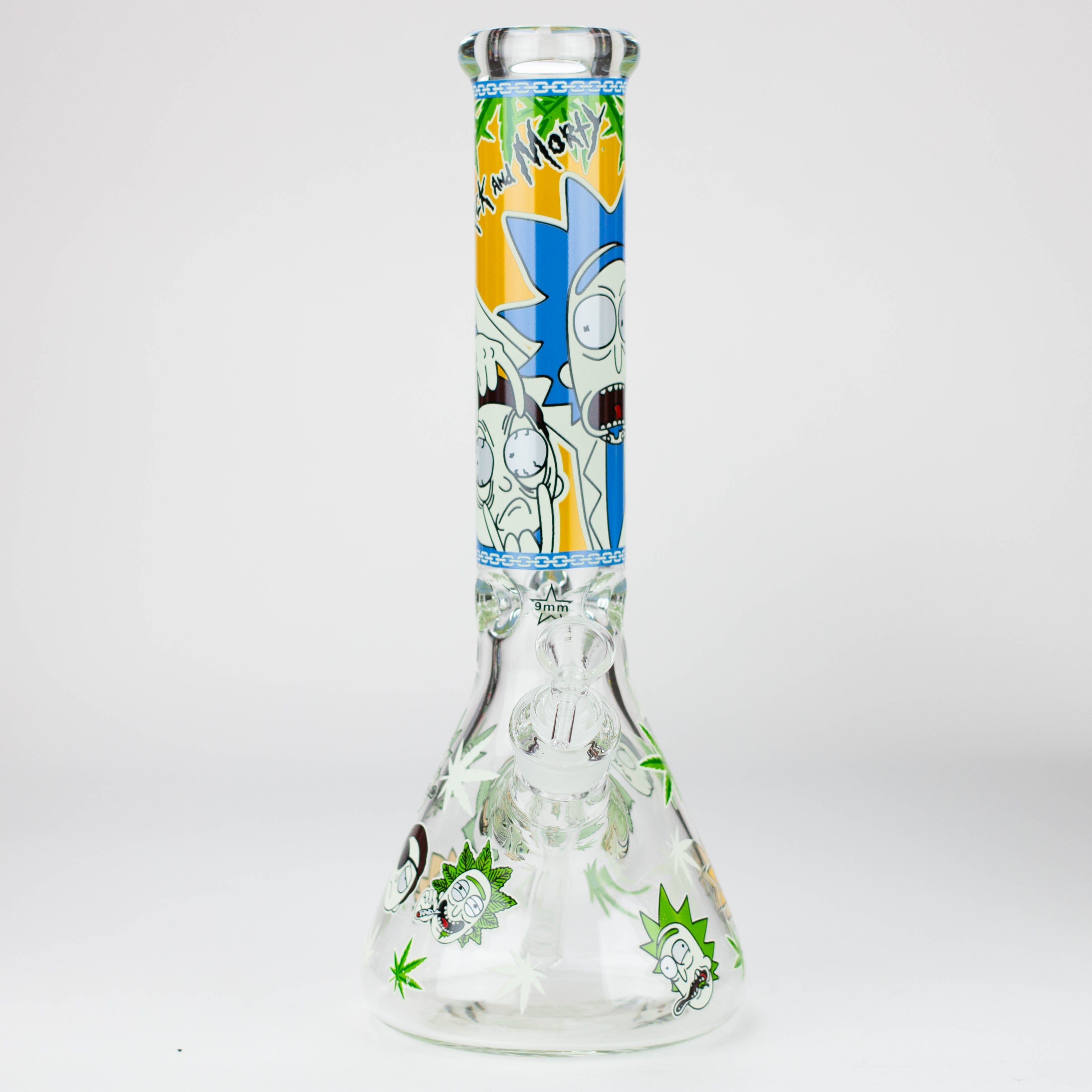 13.5” RM cartoon 9 mm glass Glow beaker water bong [GB21009]_5