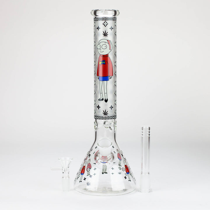 12" Cartoon glass water bong-Glow in the dark [GBT21004]