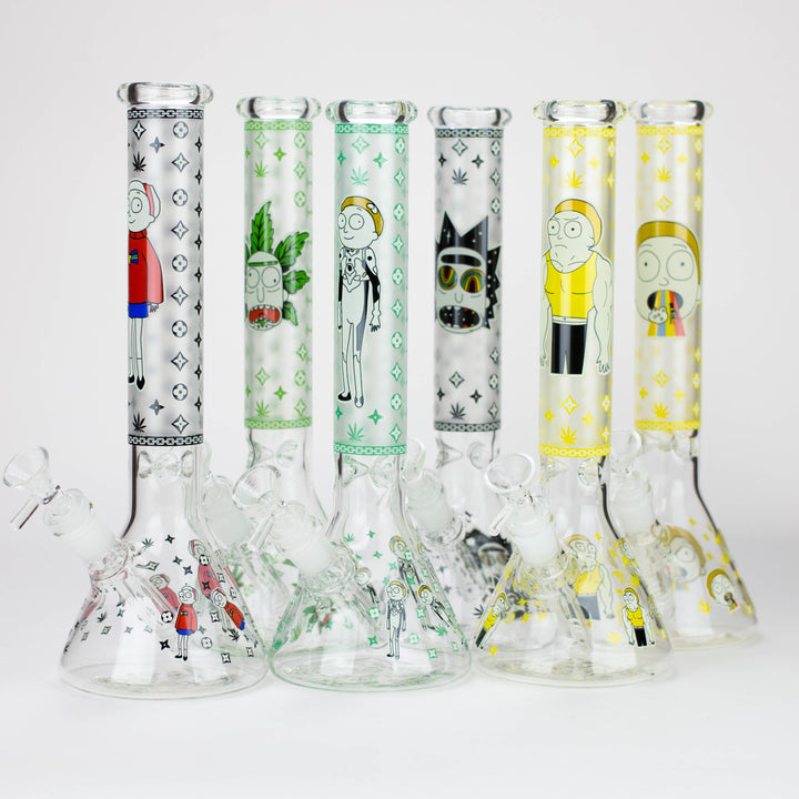 12" Cartoon glass water bong-Glow in the dark [GBT21004]