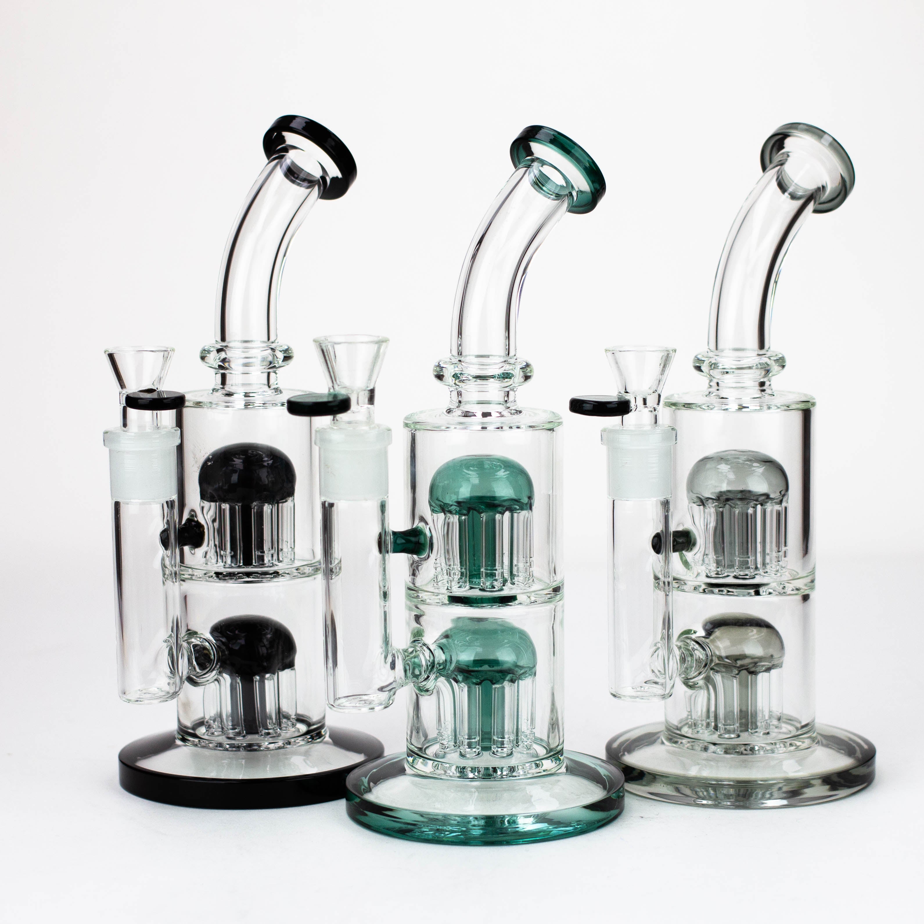 10" Glass Bubbler with dual 8 arms perc_0