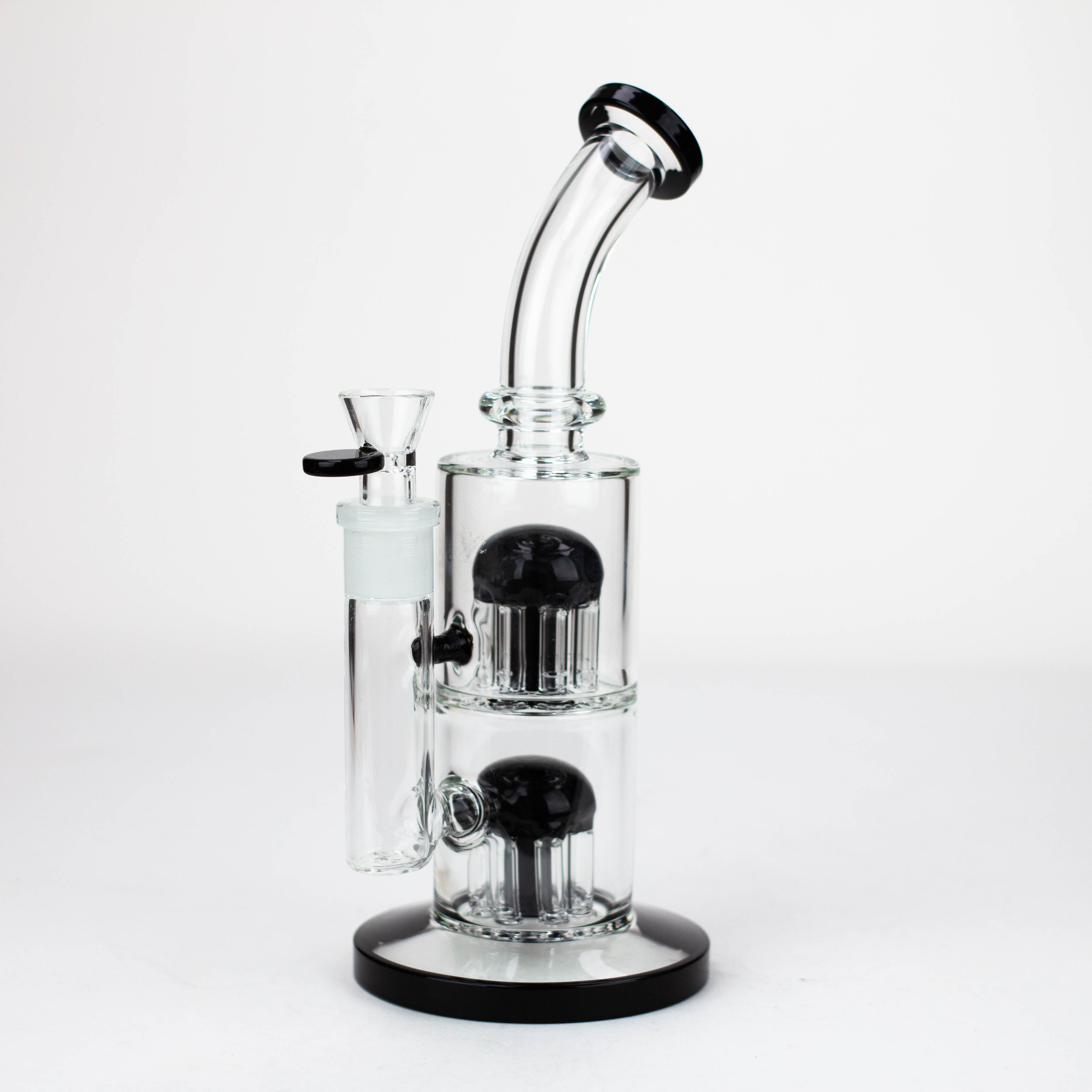 10" Glass Bubbler with dual 8 arms perc_2