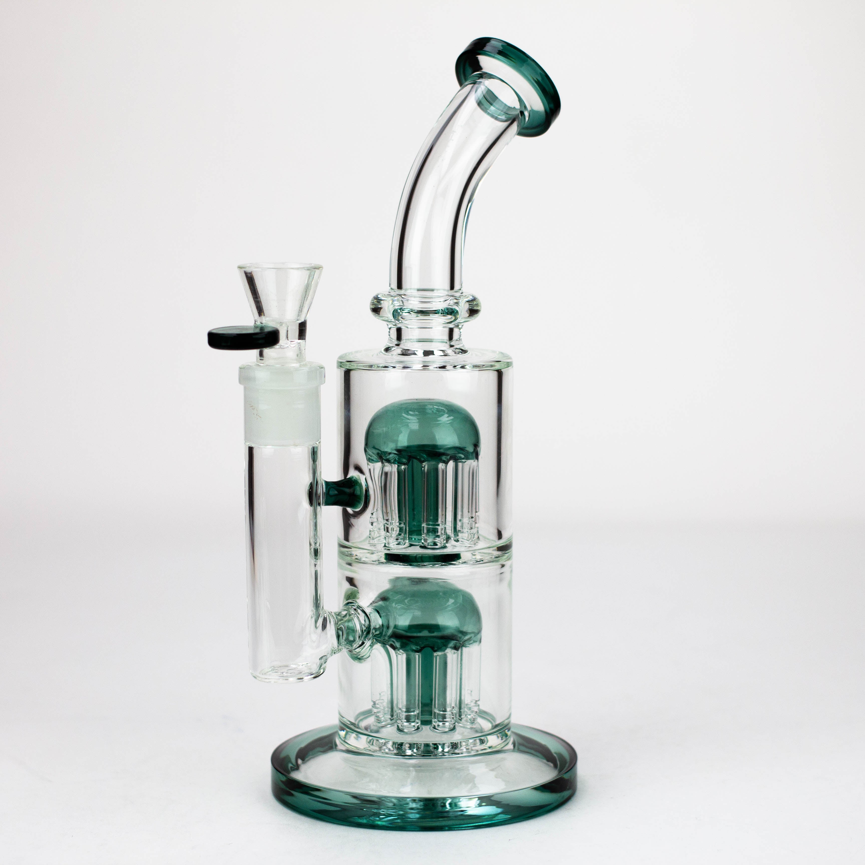 10" Glass Bubbler with dual 8 arms perc_3