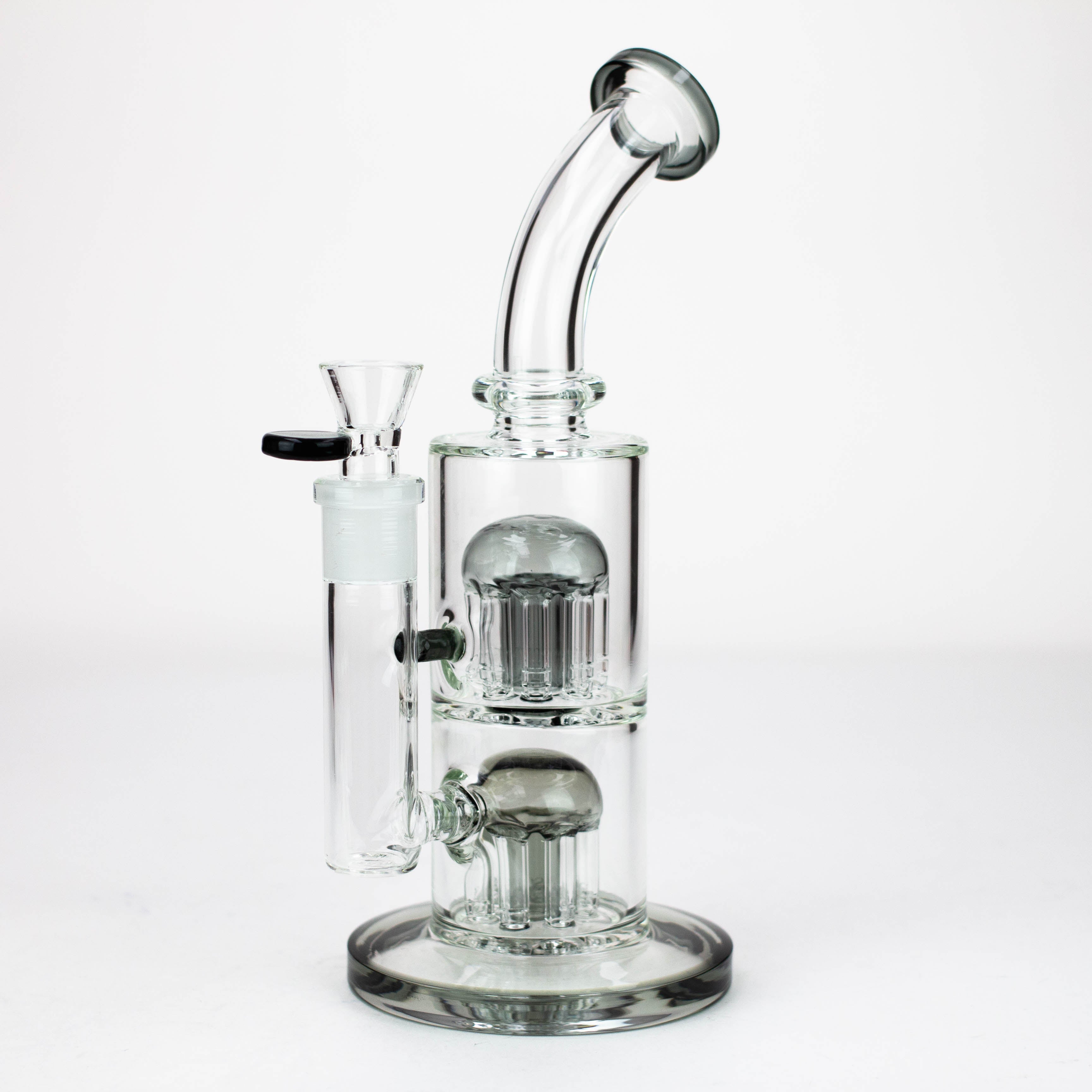 10" Glass Bubbler with dual 8 arms perc_4