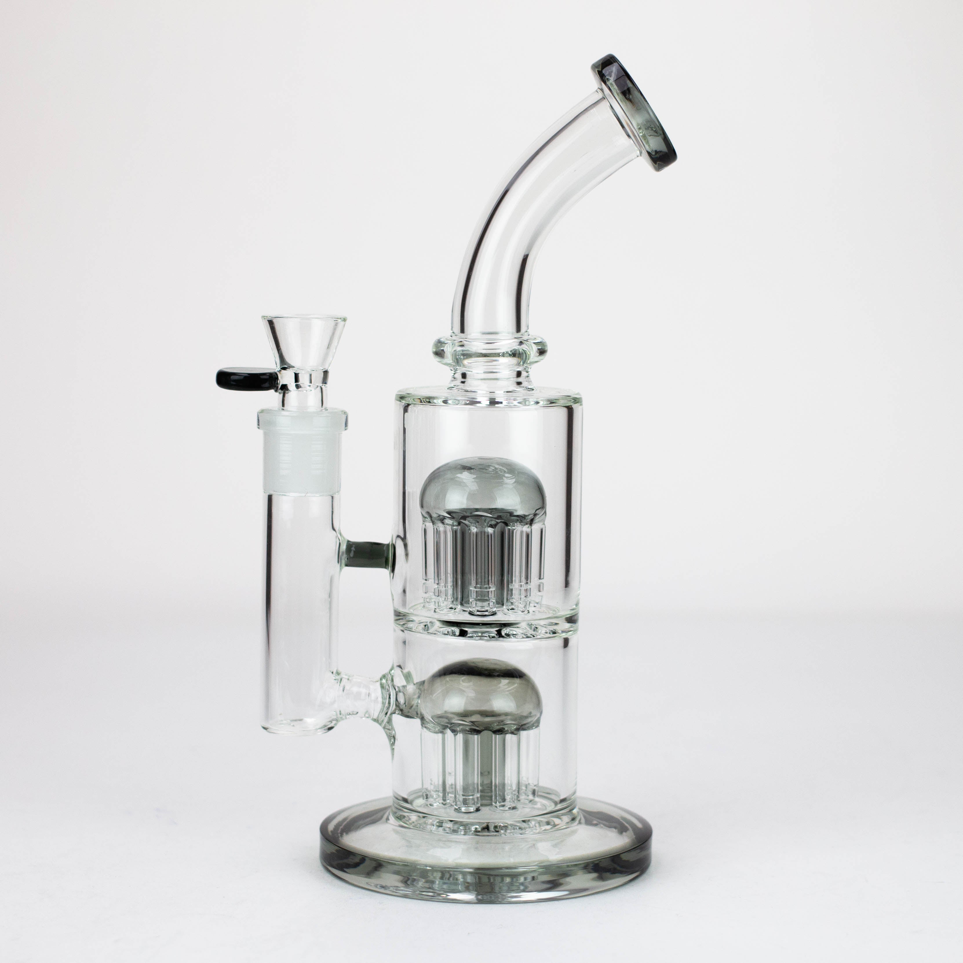 10" Glass Bubbler with dual 8 arms perc_5