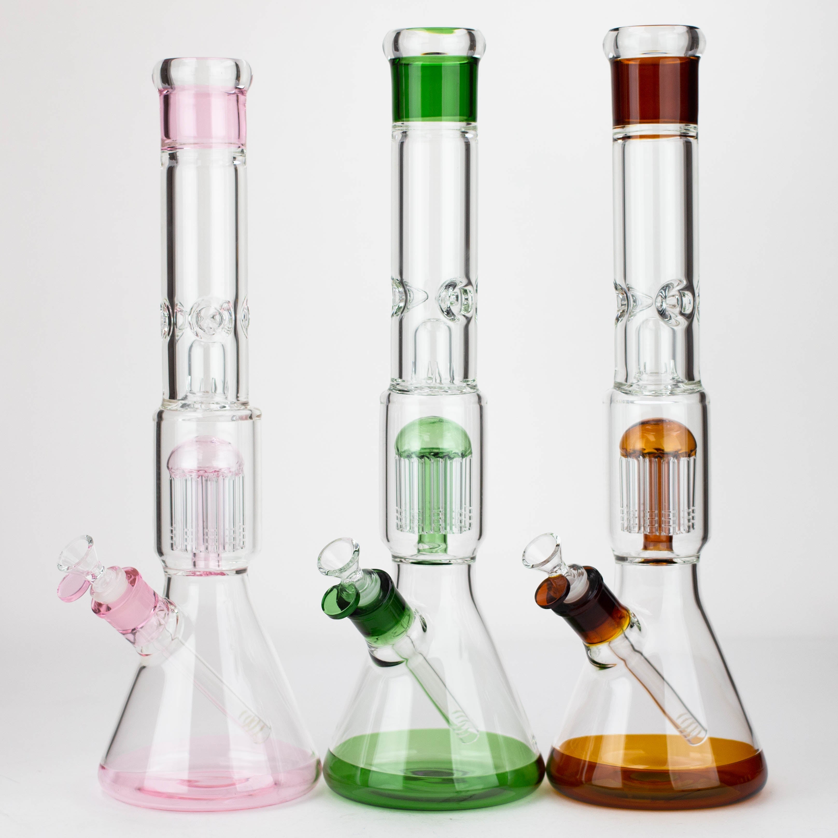 18" Single 8 arms perc, with splash guard 7mm glass water bong_0