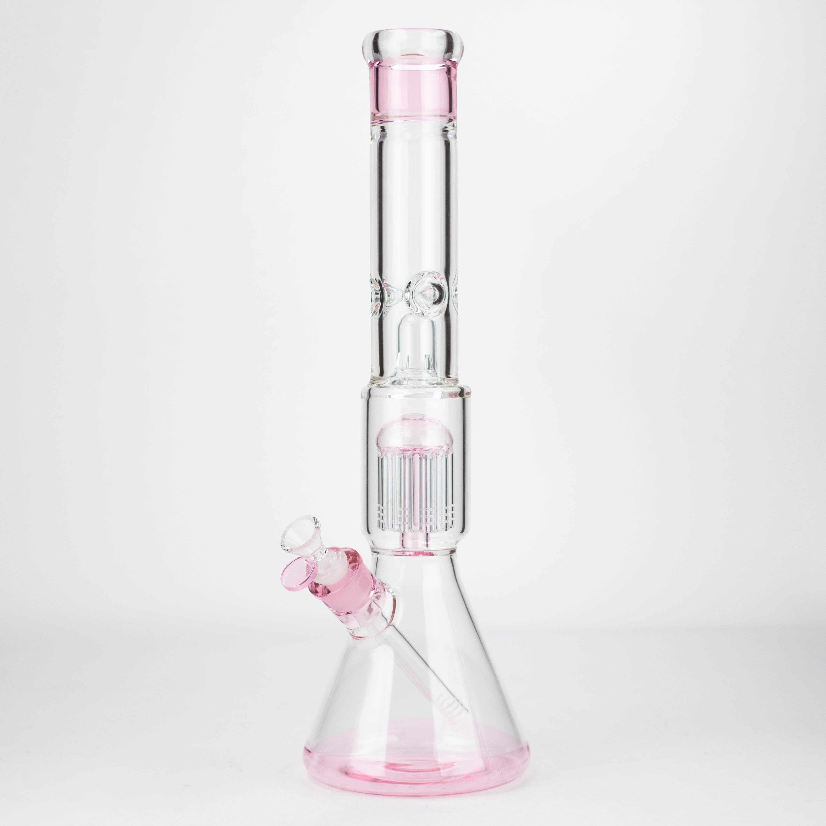 18" Single 8 arms perc, with splash guard 7mm glass water bong_5
