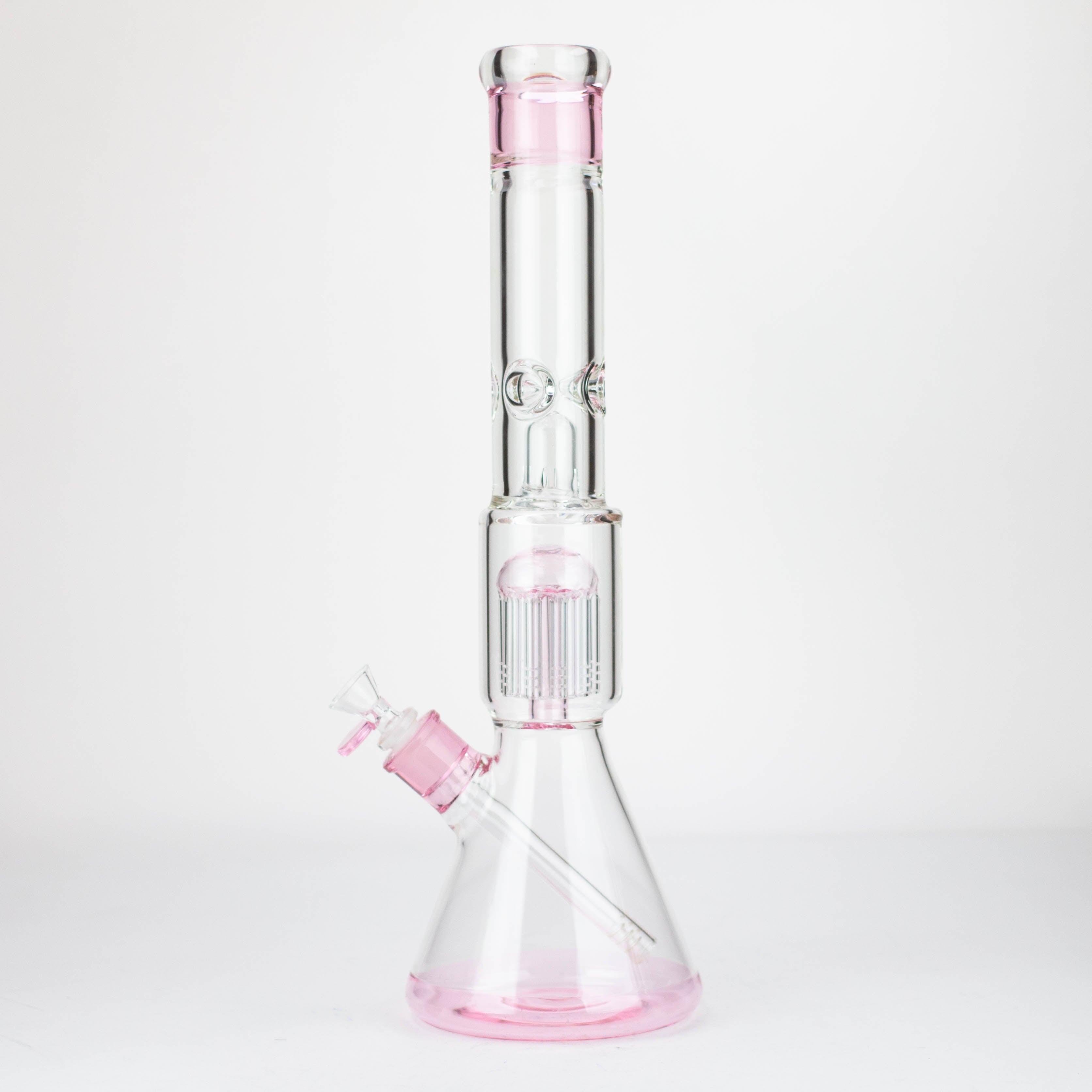 18" Single 8 arms perc, with splash guard 7mm glass water bong_8