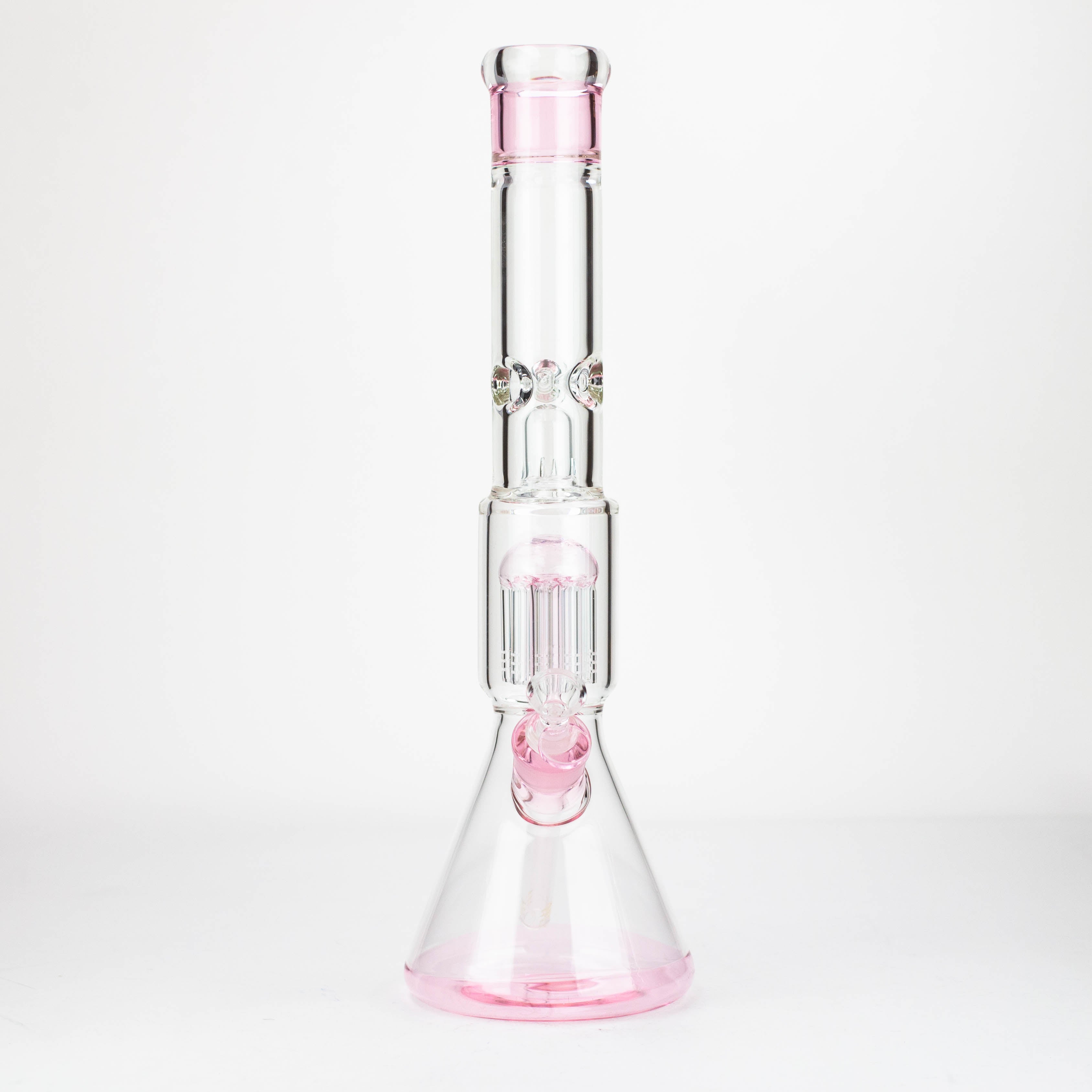 18" Single 8 arms perc, with splash guard 7mm glass water bong_9