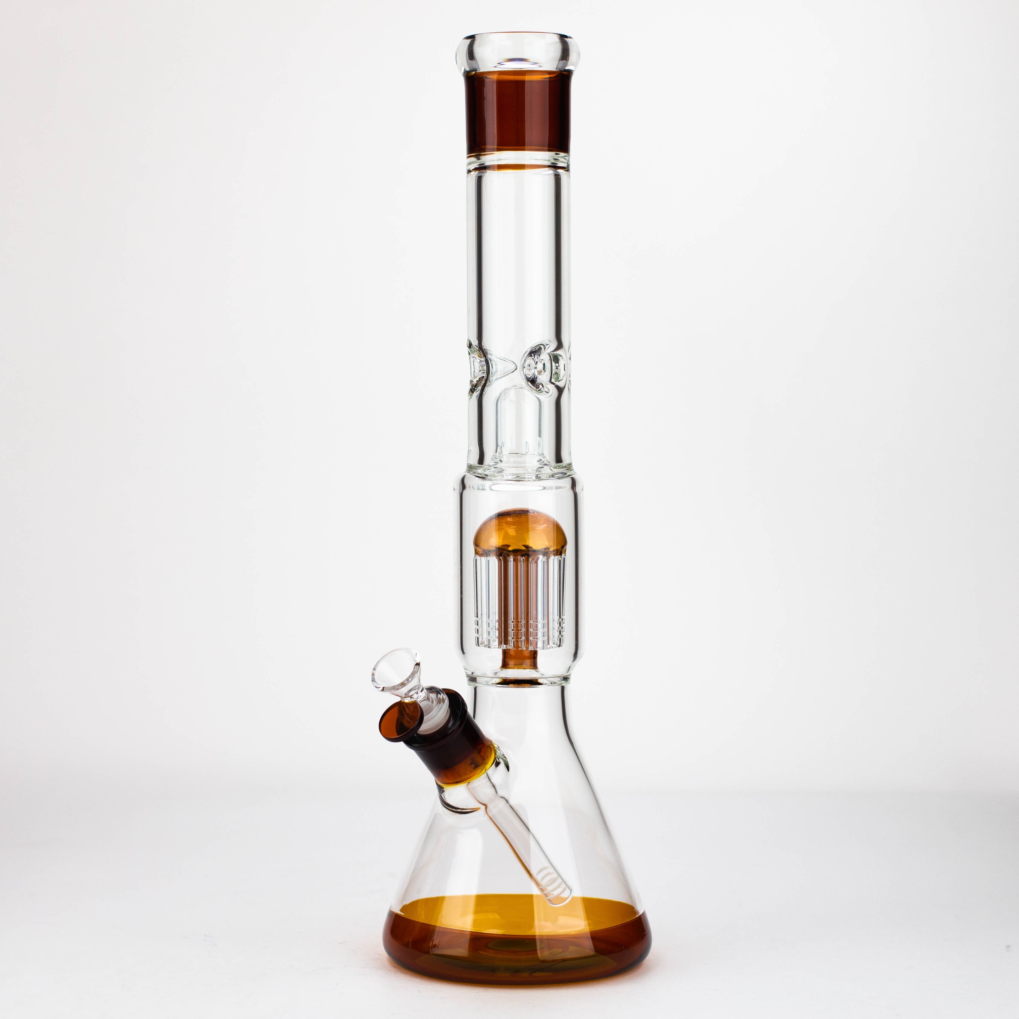 18" Single 8 arms perc, with splash guard 7mm glass water bong_6