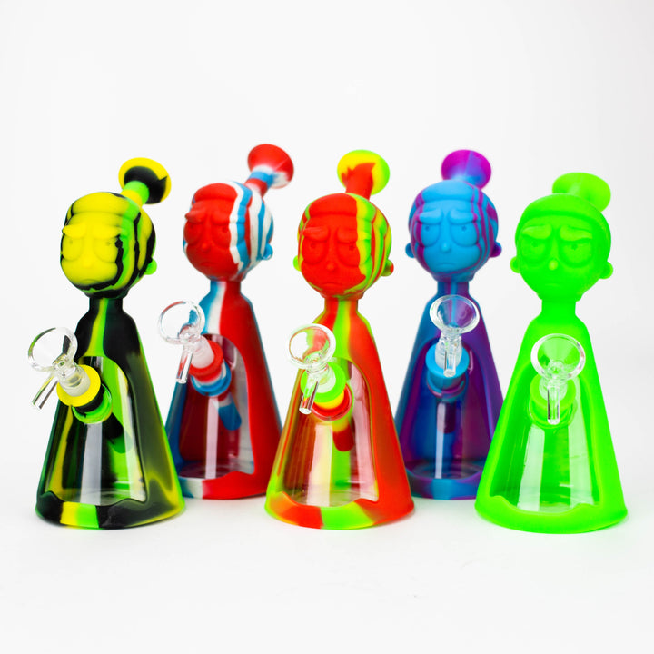 7" RM Cartoon Multi Colored Silicone Water Bong