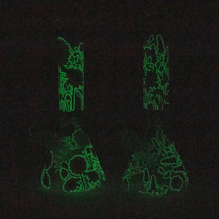 10" Glow in the dark Glass Bong With Flower Design [BH1061/062]