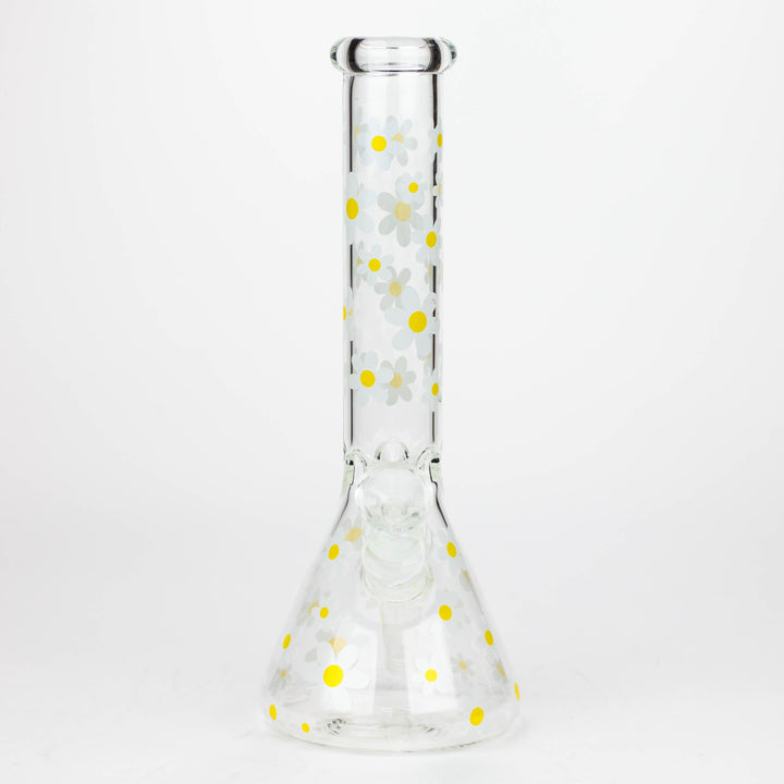 10" Glass Bong With Daisy Design [BH1063]_2