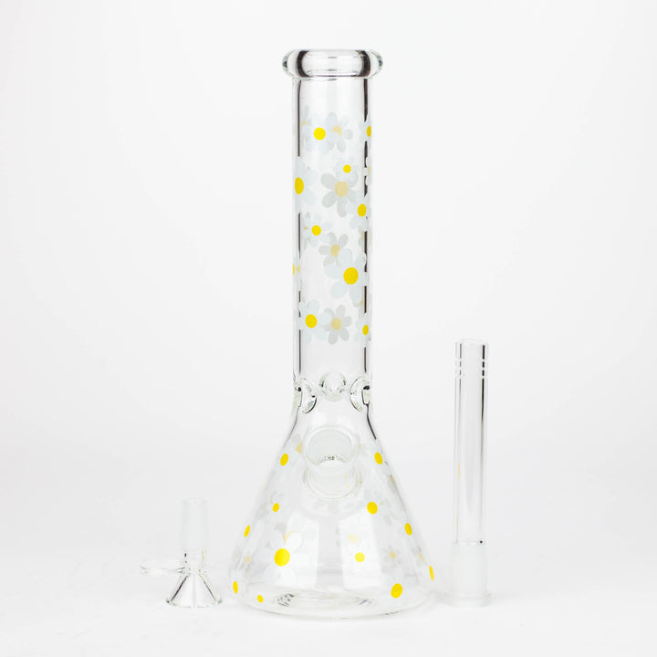 10" Glass Bong With Daisy Design [BH1063]_6