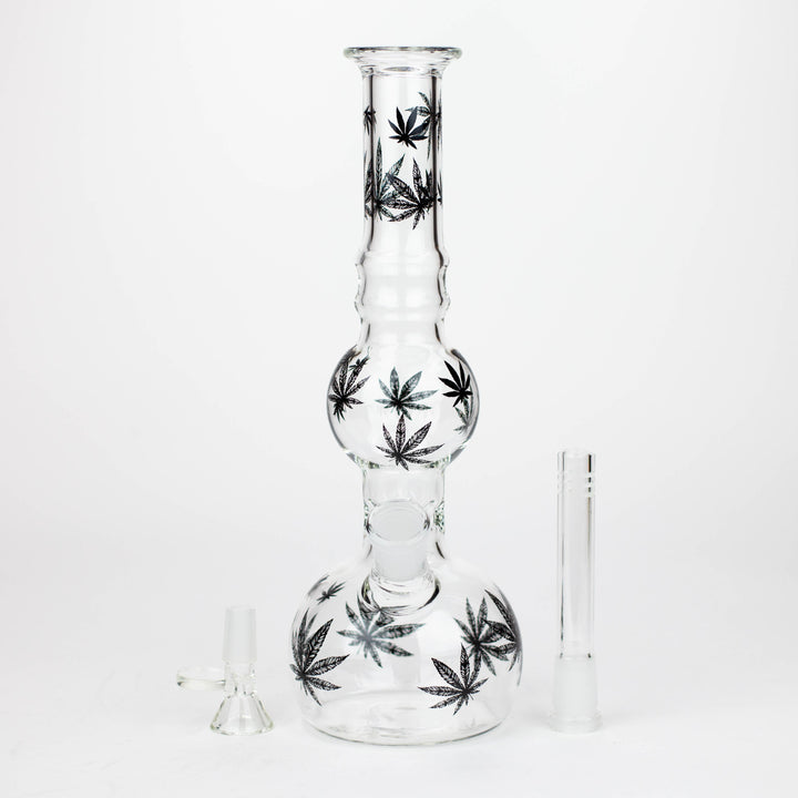 11" Glass Bong With Leaf Design [BH083]_6