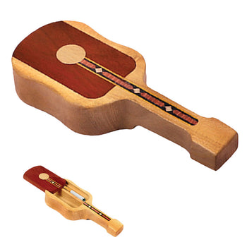 Wood Guitar Dugout w/ Magnetic Lock Slide Lid