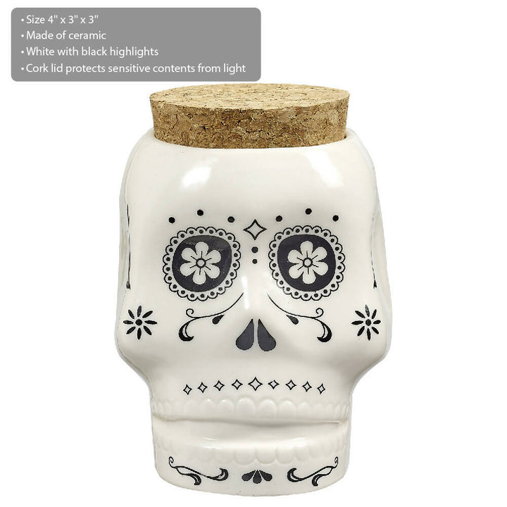 SKULL STASH JAR - WHITE_1