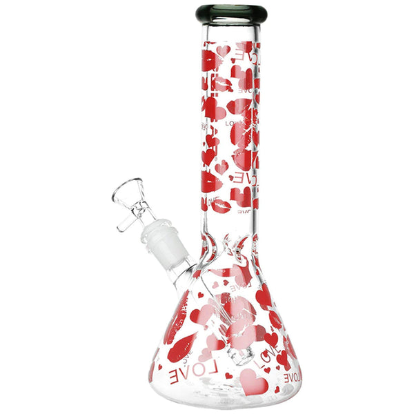 Love Heart Pattern Glass Beaker Bongs - pilotdiary