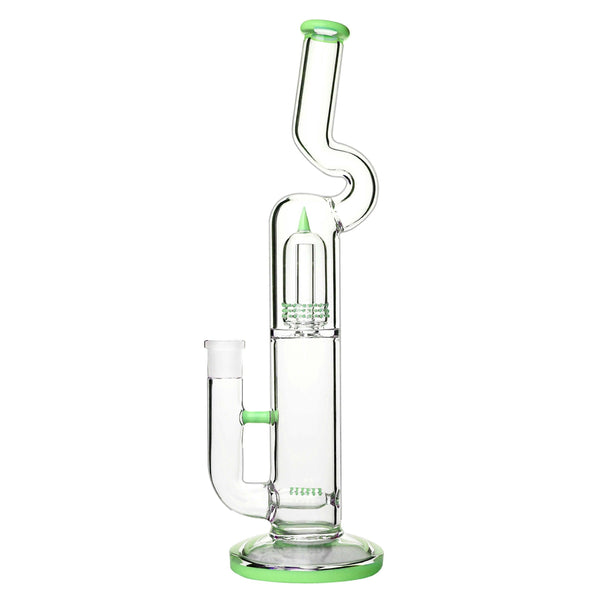 Natty Clear Glass Bong Pillar Perc - PILOTDIARY