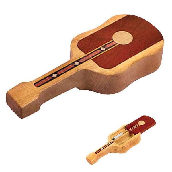 Wood Guitar Dugout with Magnetic Lock Slide Lid