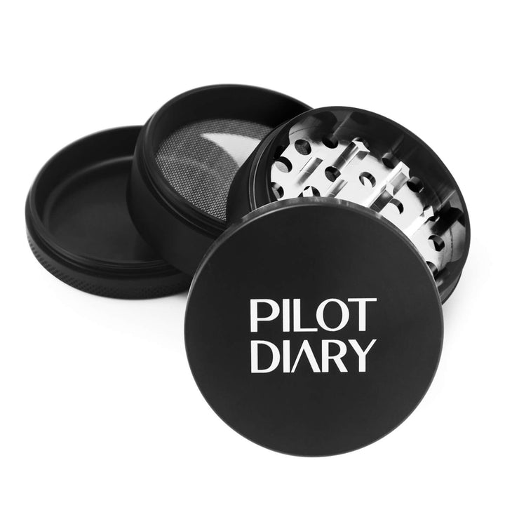 4 Piece Grinder with Pollen Catcher - PILOT DIARY