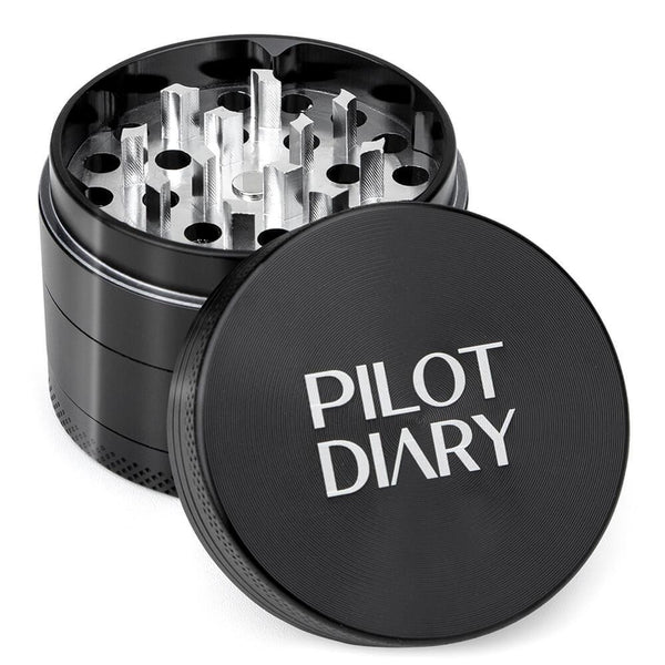 4 Piece Grinder with Pollen Catcher - PILOT DIARY