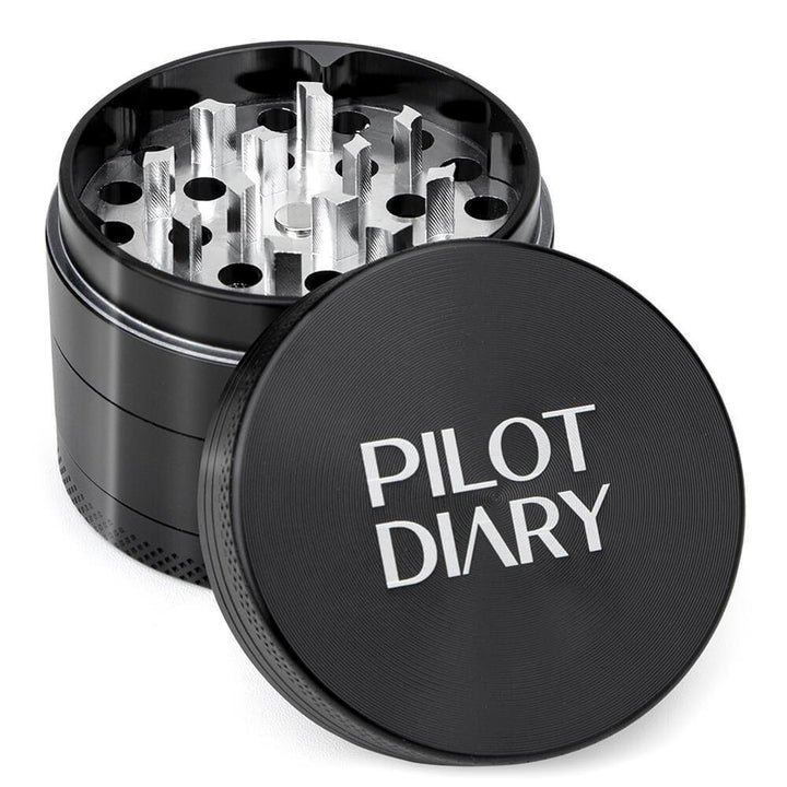 4 Piece Grinder with Pollen Catcher - PILOT DIARY