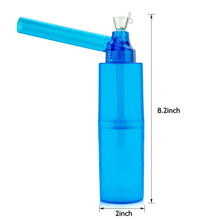 Blue Portable Toppuff Water Bottle Pipe Size