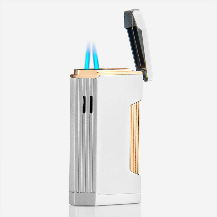  Silver Double Jet Flame Torch Lighter - PILOT DIARY