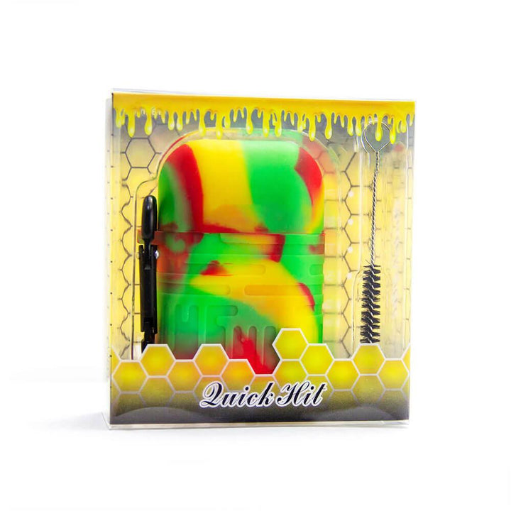 Rasta Silicone One Hitter Dugout in Packaging – Includes Buckle